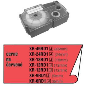 Casio páska XR 12 RD1 černá na červené