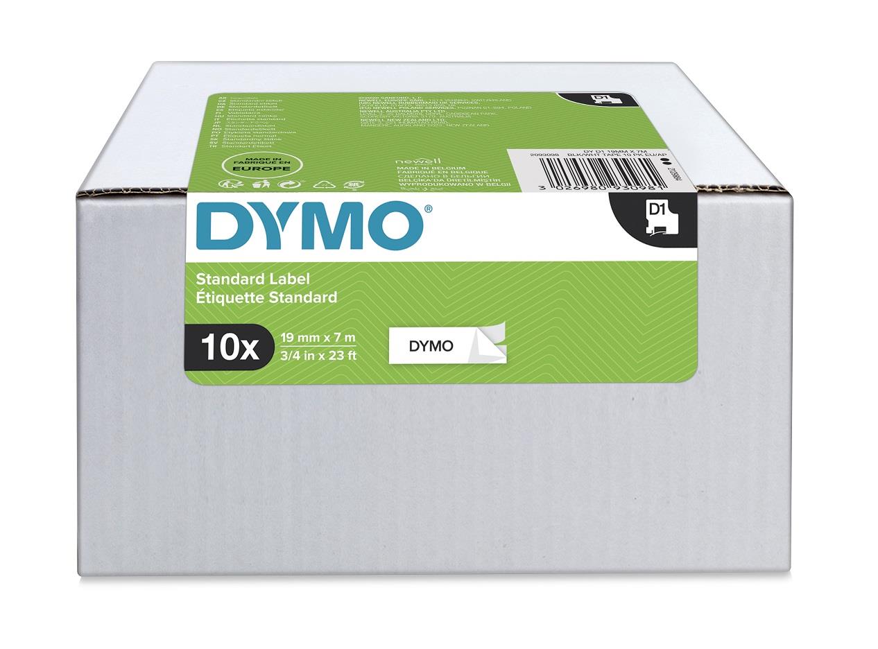 DYMO páska D1 19mm x 7m, černá na bílé, 45803, 10ks - 2093098