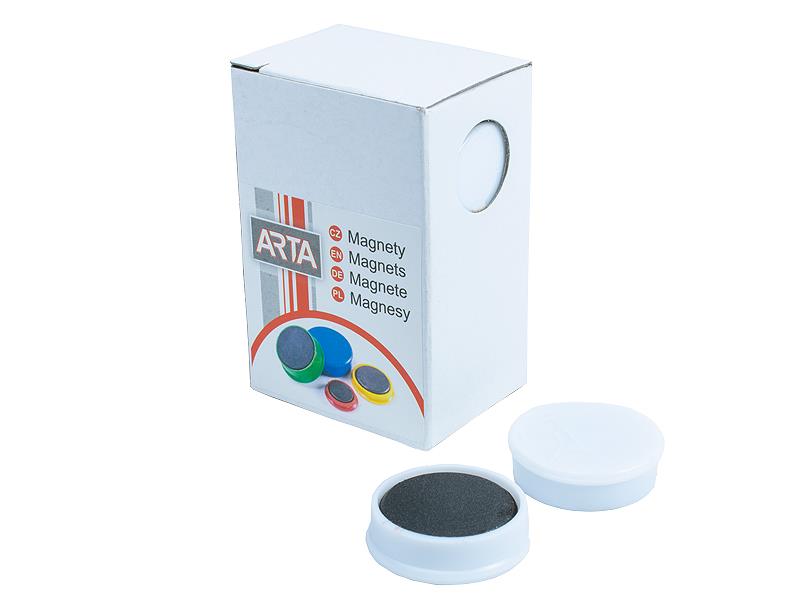 Magnety ARTA průměr 30mm, bílé (10ks v balení)