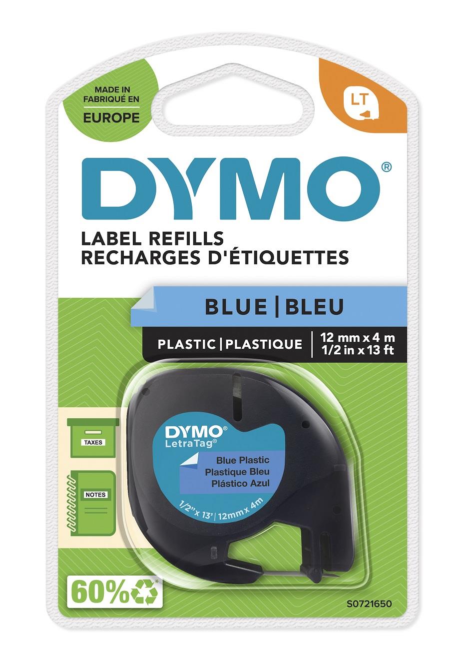 Dymo LetraTag páska plastová 12mm x 4m, modrá, 59426, S0721650