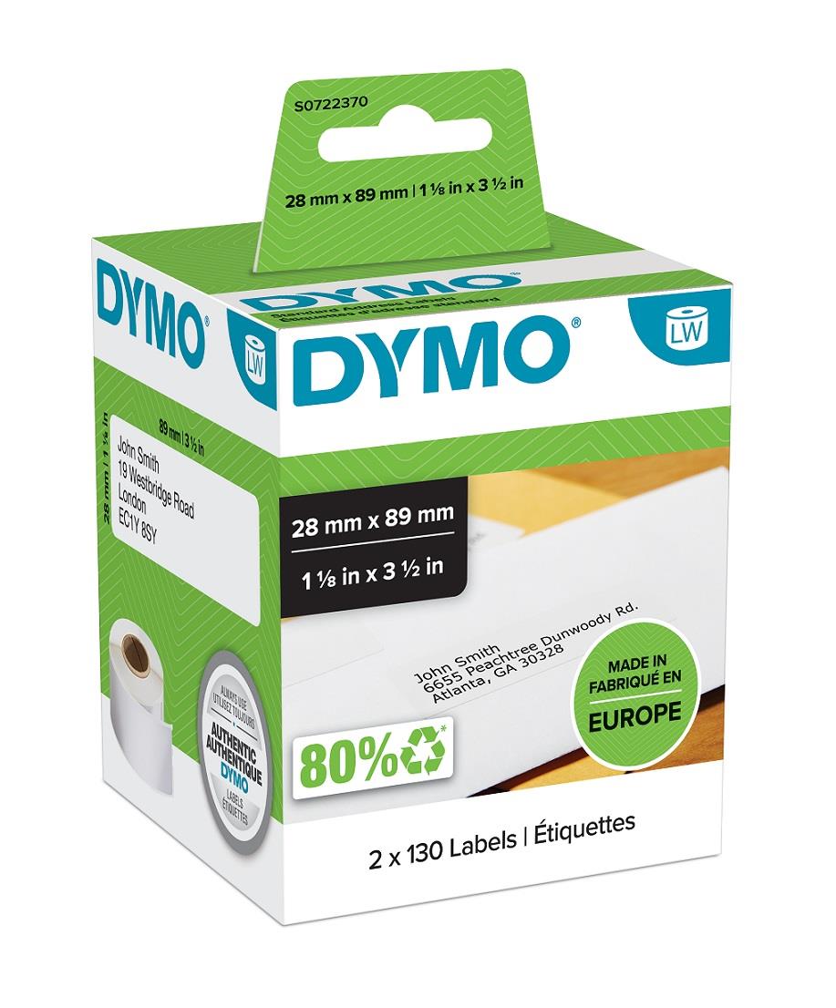 Dymo LabelWriter štítky 89 x 28mm, 2x130ks, S0722370