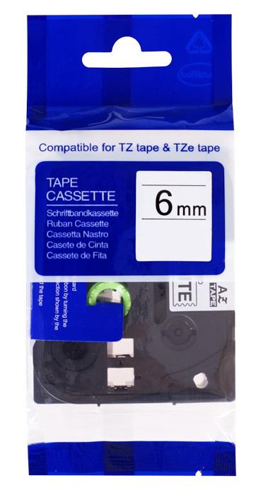 Kompatibilní páska s Brother TZe-211 6mm x 8m, černá na bílé