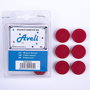 Set magnetů AVELI, červená barva