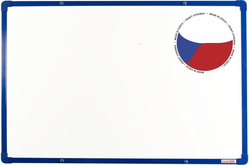 Bílá emailová tabule boardOK 90x60 - modrá